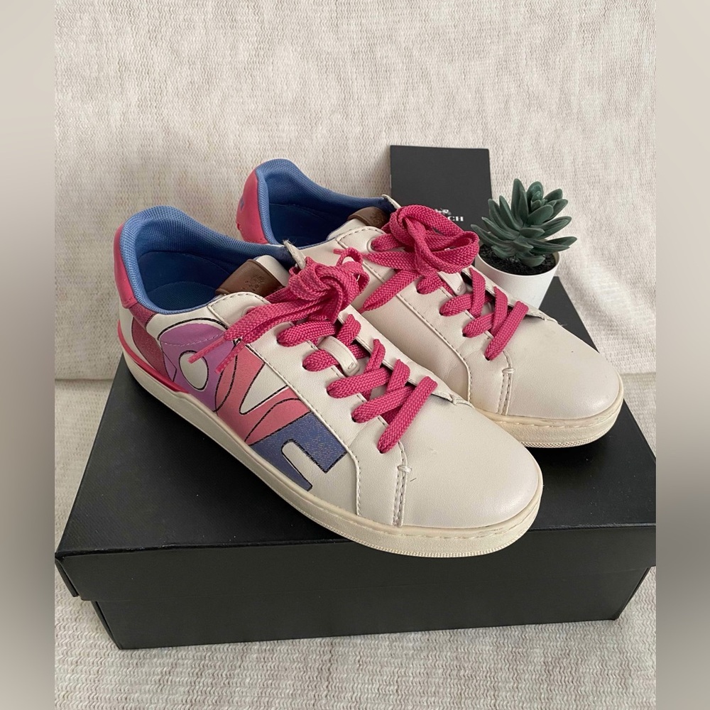 ✨Final Price✨Like New Coach Lowline Print Sneakers